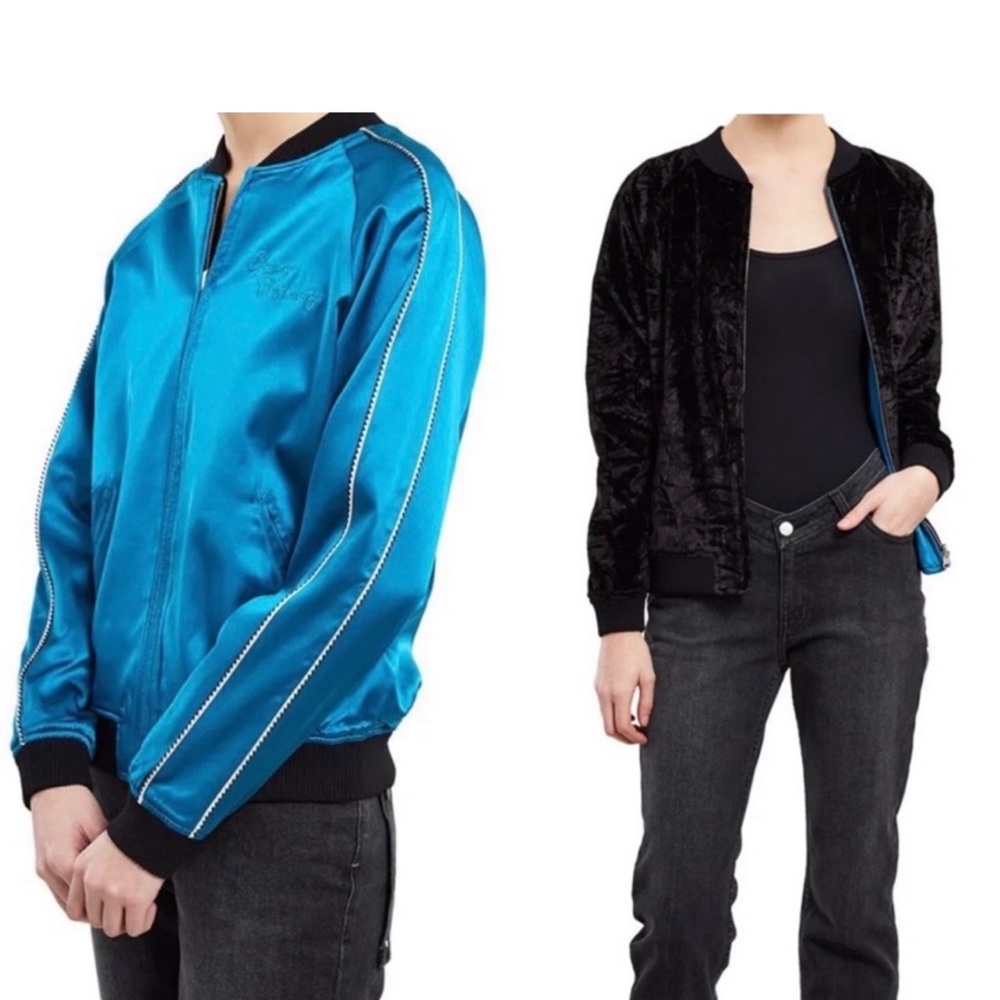Opening ceremony reversible satin and velvet bomber jacket (S)